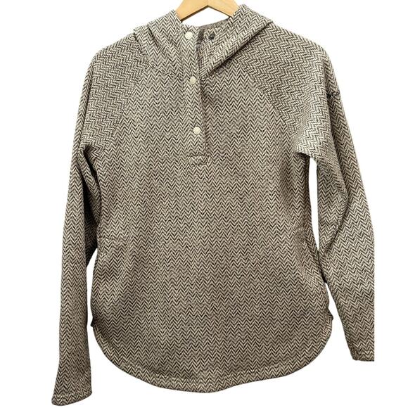 Columbia Herringbone Sweater Darling Day Hooded Pullover Quarter Snap Hiking - Picture 1 of 5